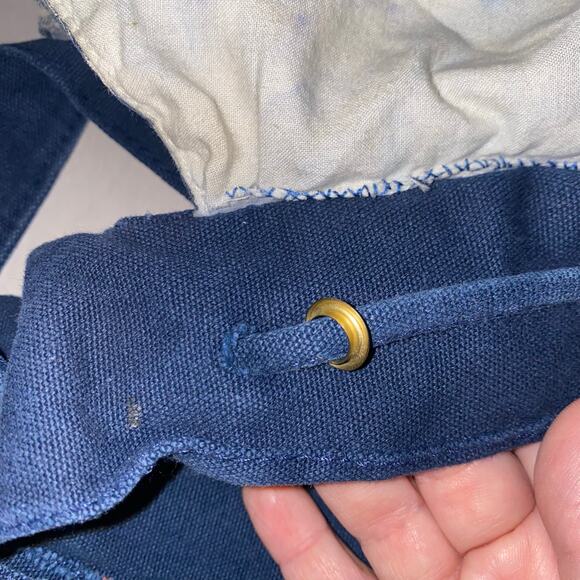 Vintage 90s Mickey Unlimited Disney Canvas Backpack Blue Gingham Patches - Picture 8 of 10